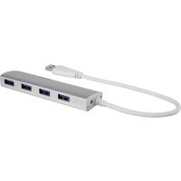 Renkforce 4 Port USB 3.0-Hub mit Aluminiumgehäuse Aluminium (1234385) von Renkforce
