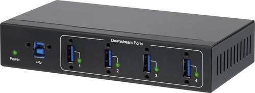 Renkforce 4 Port USB 3.2 Gen 1-Hub (USB 3.0) für industrielle Anwendungen, zur Wandmontage Schwarz von Renkforce