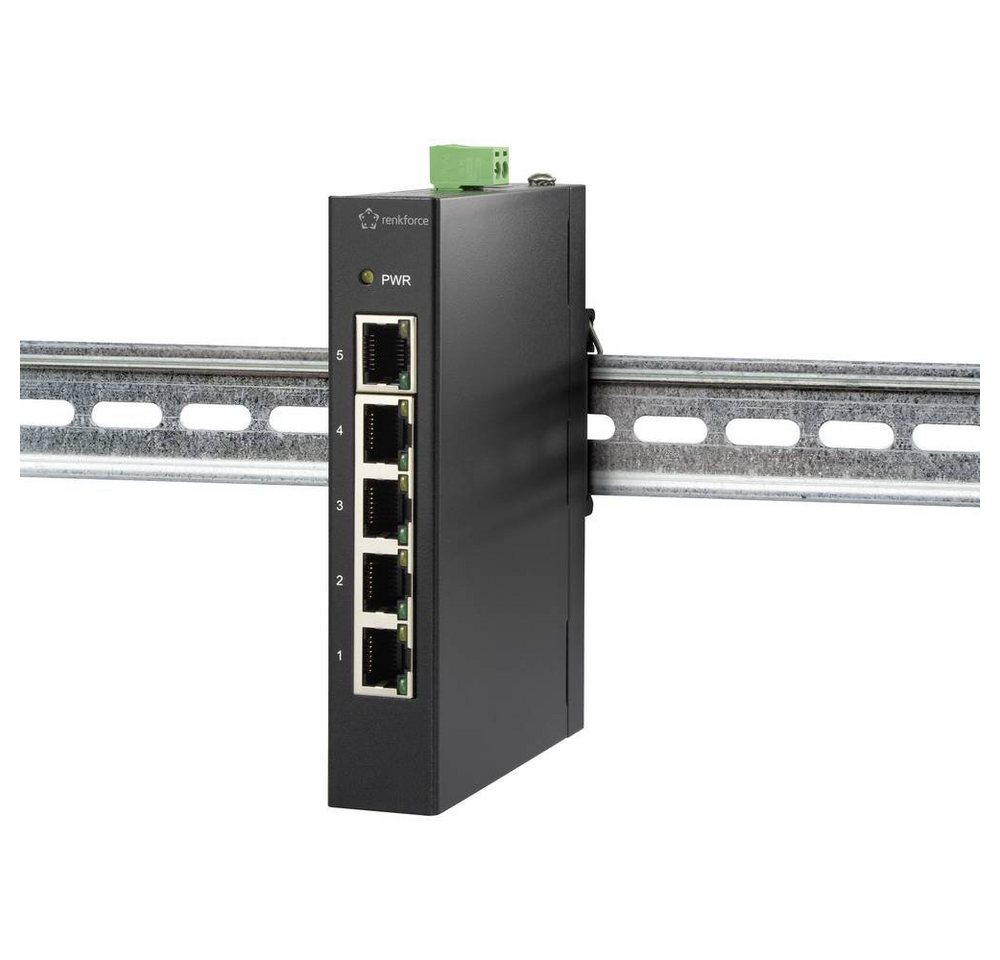 Renkforce 5 Port Fast Ethernet Switch für Hutschiene Netzwerk-Switch von Renkforce