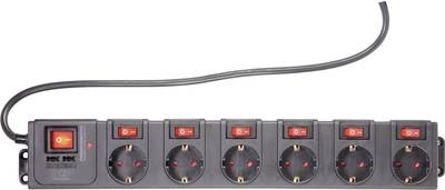 Renkforce 615C-CMB-SUSB Steckdosenleiste mit Schalter Schwarz Schutzkontakt (RF-3313344) von Renkforce