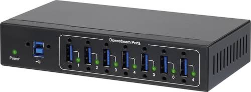 Renkforce 7 Port USB 3.2 Gen 1-Hub (USB 3.0) für industrielle Anwendungen, zur Wandmontage Schwarz von Renkforce