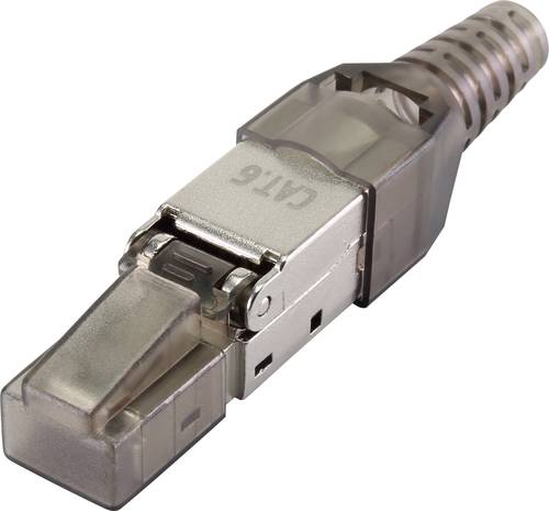 Renkforce CAT6 Feldkonfektionsstecker RF-4538314 Stecker, gerade Polzahl 8P8C Schwarz (transparent) von Renkforce