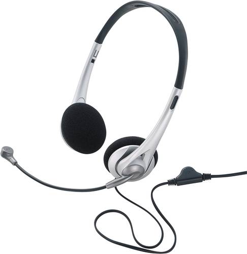 Renkforce Computer On Ear Headset kabelgebunden Stereo Schwarz, Silber Lautstärkeregelung von Renkforce