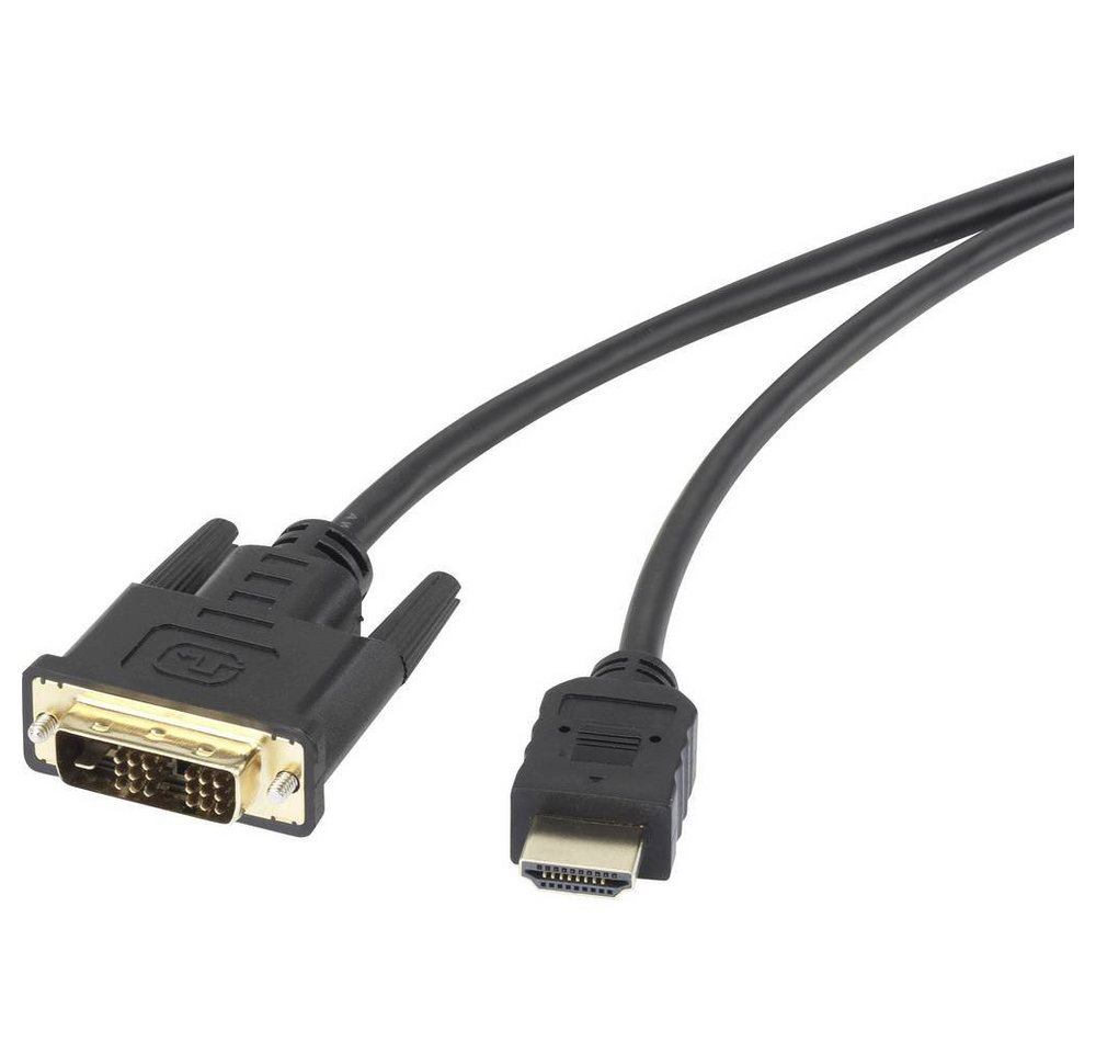 Renkforce DVI 18+1pol. zu HDMI Anschlusskabel 5 m HDMI-Kabel, (5.00 cm), vergoldete Steckkontakte, schraubbar von Renkforce