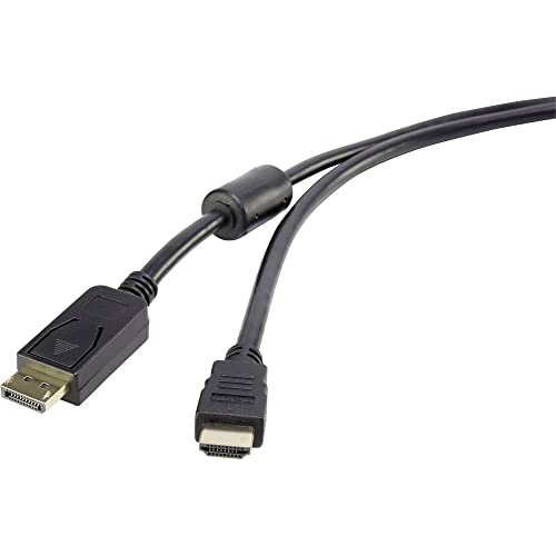 Renkforce DisplayPort/HDMI Adapterkabel DisplayPort Stecker, HDMI-A Stecker 0.50 m Schwarz RF-3301450 mit Ferritkern, Renkforce DisplayPort/HDMI Adapterkabel DisplayPort Stecker, HDMI-A Stecker 0.50 m Schwarz RF-3301450 mit Ferritkern, von Renkforce