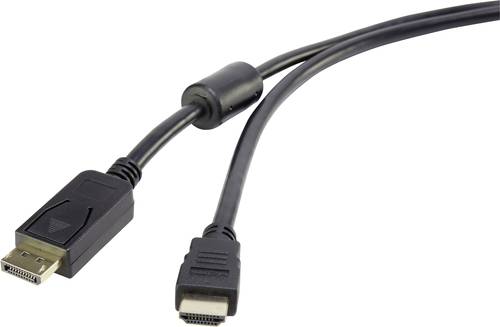 Renkforce DisplayPort / HDMI Adapterkabel DisplayPort Stecker, HDMI-A Stecker 1.80m Schwarz RF-43827 von Renkforce
