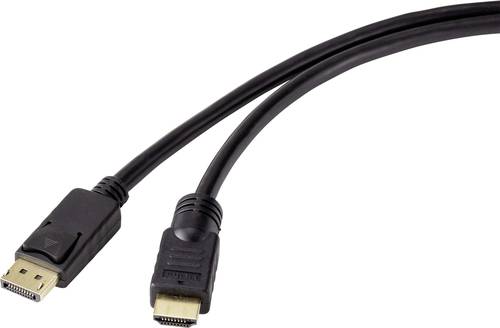 Renkforce DisplayPort / HDMI Adapterkabel DisplayPort Stecker, HDMI-A Stecker 10.00m Schwarz RF-4581 von Renkforce