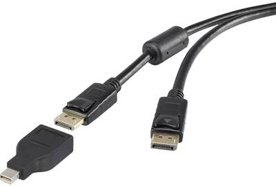 Renkforce DisplayPort Anschlusskabel [1x DisplayPort Stecker - 1x Mini-DisplayPort Stecker] 3 m Schwarz von Renkforce