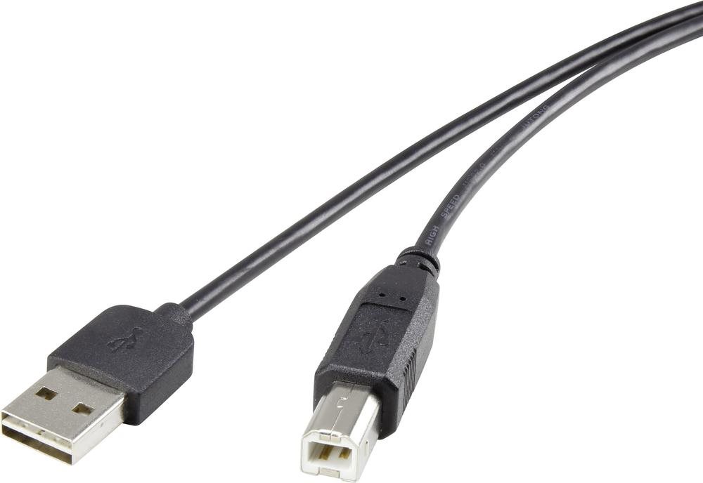 Renkforce Duplex - USB-Kabel - USB (M) umkehrbar zu USB Typ B (M) - USB 2.0 - 5 V - 0.5 A - 1.8 m - Schwarz von Renkforce