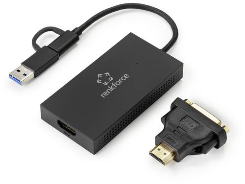 Renkforce Externe Grafikkarte DDR3-RAM USB-A, USB-C® 5Gbps, HDMI®, DVI von Renkforce