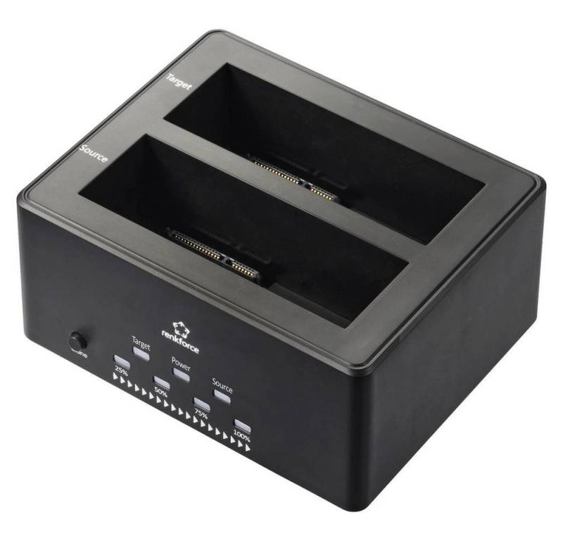 Renkforce Festplatten-Dockingstation USB 3.2 Gen 1 (USB 3.0) SATA 2 Port, mit Clone-Funktion von Renkforce