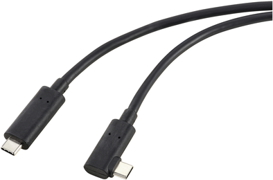 Renkforce Glasfaser USB-C®-Displaykabel USB 3.2 Gen2 USB-C® Stecker einseitig gewinkelt 10.00 m Schwarz RF-5625884 (RF-5625884) von Renkforce