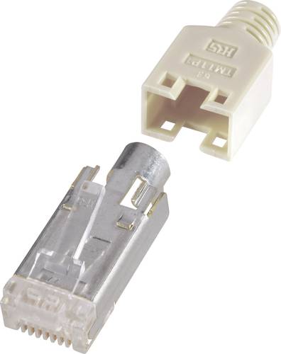 Renkforce H9540.1-10 RJ45-Steckverbinder, geschirmt CAT5e H9540.1-10 Stecker, gerade Pole: 8P8C Beig von Renkforce