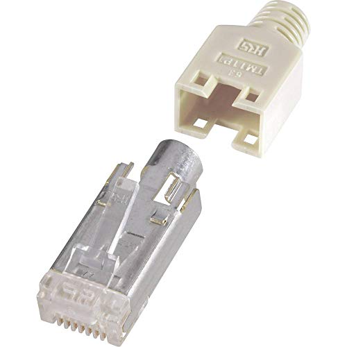 Renkforce H9540.1-10 RJ45-Steckverbinder, geschirmt CAT5e H9540.1-10 Stecker, gerade Pole: 8P8C Beige 10 St. von Renkforce