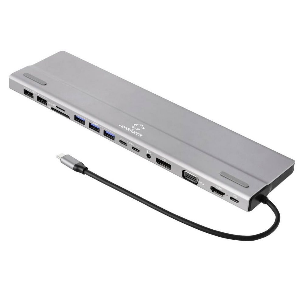 Renkforce Laptop-Dockingstation 15-in-1 USB-C® USB-C® Dockingstation, integrierter Kartenleser, USB-C® Power Delivery von Renkforce