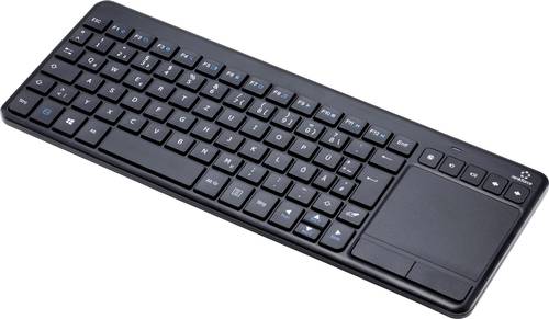 Renkforce MT-1006 Funk Tastatur, Touchpad Deutsch, QWERTZ Schwarz Integriertes Touchpad, Maustasten, von Renkforce