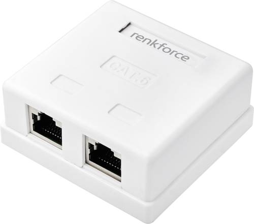 Renkforce Netzwerkadapter Aufputz CAT 6 2 Port Weiß von Renkforce