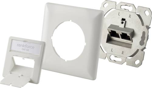 Renkforce Netzwerkdose Unterputz Einsatz CAT 6a 2 Port Weiß von Renkforce