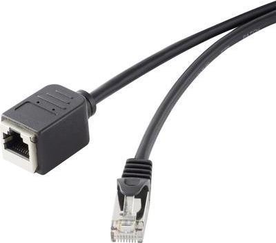 Renkforce - Netzwerkverlängerungskabel - RJ-45 (M) zu RJ-45 (W) - 5 m - Foiled Unshielded Twisted Pair (F/UTP) - CAT 5e - geformt, ohne Haken - Schwarz von Renkforce