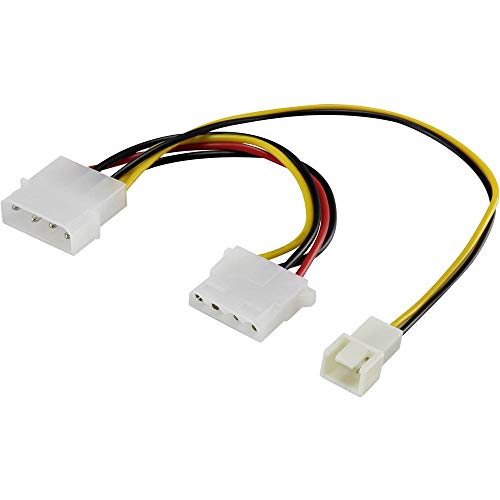 Renkforce PC-Luefter Y-Kabel [1x PC-Luefter Stecker 3pol. - 1x IDE-Strom-Buchse 4pol., IDE-Strom-St (3 Stück) von Renkforce