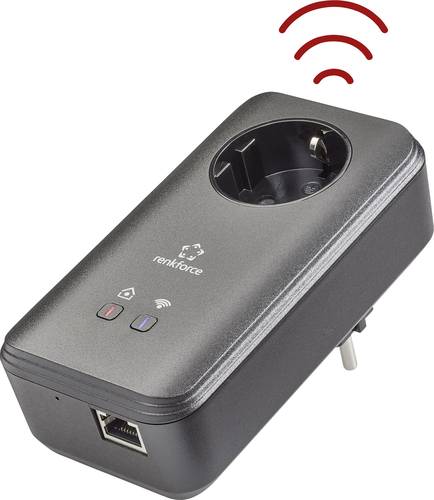 Renkforce PL600D WiFi Powerline WLAN Einzel Adapter RF-3385556 500MBit/s von Renkforce