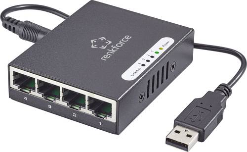 Renkforce RF-4270245 Netzwerk Switch 4 Port 1 GBit/s USB-Stromversorgung von Renkforce