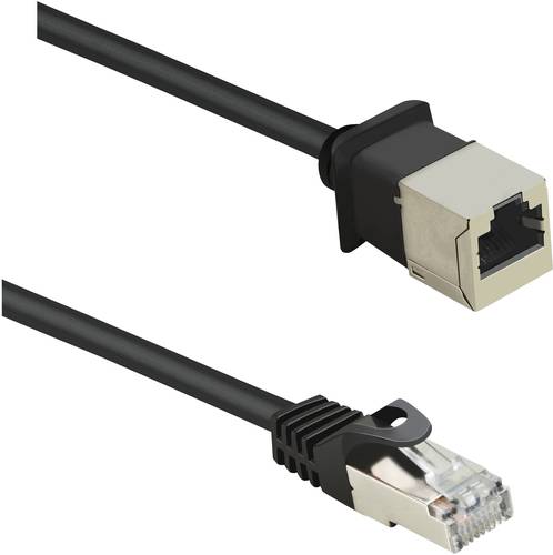 Renkforce RF-4394124 RJ45 Netzwerkkabel, Patchkabel CAT 5e F/UTP 0.50m Schwarz Verlängerungskabel m von Renkforce