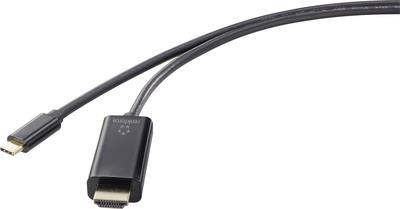 Renkforce RF-4531594 Videokabel-Adapter 3 m USB Typ-C HDMI Schwarz (RF-4531594) von Renkforce