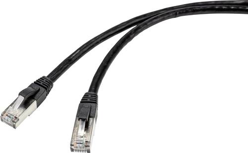 Renkforce RF-4538210 RJ45 Netzwerkkabel, Patchkabel CAT 6a S/FTP 50.00m Schwarz für Außenbereich g von Renkforce