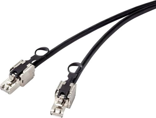 Renkforce RF-4538220 RJ45 Netzwerkkabel, Patchkabel CAT 6a S/FTP 20.00m Schwarz mit Zugring zur Entr von Renkforce