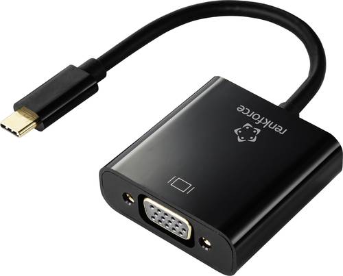 Renkforce RF-4679564 USB-C® / VGA Adapter [1x USB-C® Stecker - 1x VGA-Buchse] Schwarz 10.00cm von Renkforce