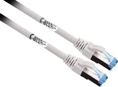 Renkforce RF-4732886 RJ45 Netzwerkkabel, Patchkabel CAT 6a S/FTP 2.00m Grau hochflexibel, vergoldete von Renkforce