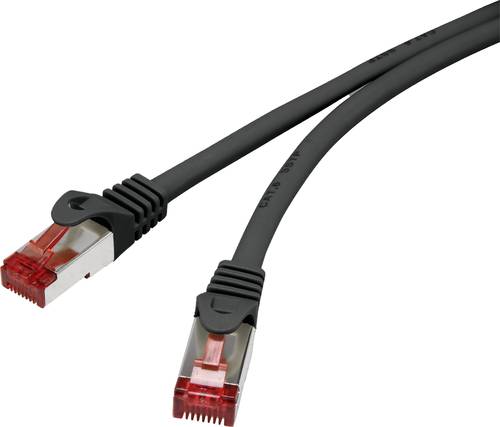 Renkforce RF-4737376 RJ45 Netzwerkkabel, Patchkabel CAT 6 S/FTP 0.25m Schwarz mit Rastnasenschutz, v von Renkforce