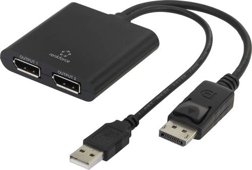 Renkforce RF-4758087 DisplayPort Adapter [1x DisplayPort Stecker - 2x DisplayPort Buchse] Schwarz 20 von Renkforce