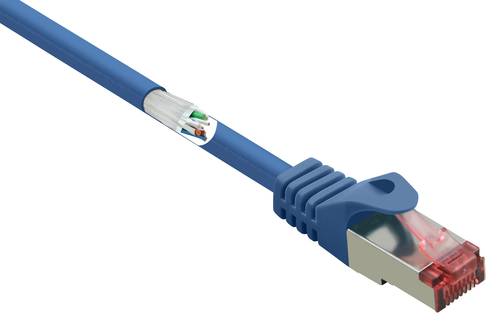 Renkforce RF-4981664 RJ45 Netzwerkkabel, Patchkabel CAT 6 S/FTP 2.00m Blau mit Rastnasenschutz, verg von Renkforce