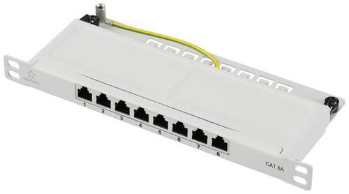 Renkforce RF-4996630 8 Port Patch-Panel 254mm (10 ) CAT 6a 0.5 HE Grau von Renkforce