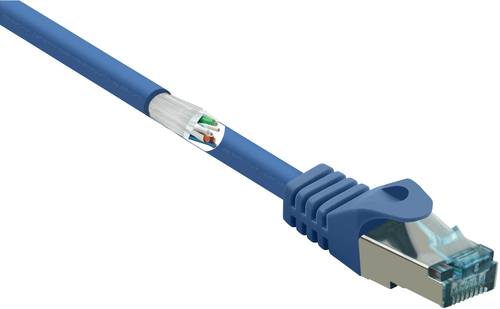 Renkforce RF-5043920 RJ45 Netzwerkkabel, Patchkabel CAT 6a S/FTP 15.00m Blau mit Rastnasenschutz, Fl von Renkforce