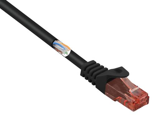 Renkforce RF-5044002 RJ45 Netzwerkkabel, Patchkabel CAT 6 U/UTP 10.00m Schwarz Halogenfrei, mit Rast von Renkforce