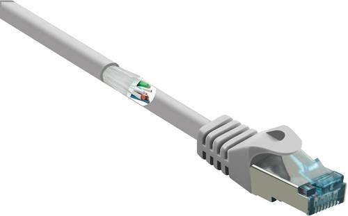 Renkforce RF-5047486 RJ45 Netzwerkkabel, Patchkabel CAT 6a S/FTP 5.00m Grau Flammwidrig 1St. von Renkforce