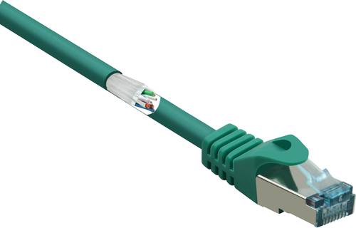 Renkforce RF-5224646 RJ45 Netzwerkkabel, Patchkabel CAT 6a S/FTP 10.00m Grün mit Rastnasenschutz, F von Renkforce