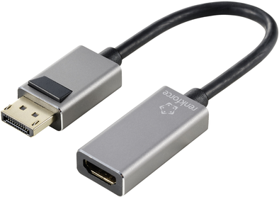 Renkforce RF-5246622 DisplayPort Adapter [1x DisplayPort Stecker - 1x HDMI-Buchse] Schwarz Aluminium-Stecker 0.15 m (RF-5246622) von Renkforce