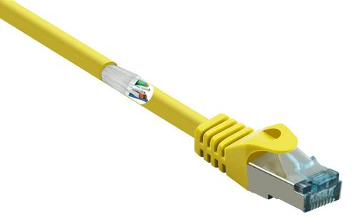 Renkforce RF-5246626 RJ45 Netzwerkkabel, Patchkabel CAT 6a S/FTP 0.15m Gelb mit Rastnasenschutz, Fla von Renkforce
