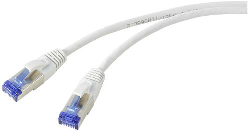 Renkforce RF-5266136 RJ45 Netzwerkkabel, Patchkabel CAT 6a S/FTP 0.50m Grau Slimline, Flexibel, mit von Renkforce