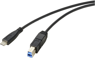 Renkforce RF-5720408 USB Kabel 1,8 m USB 3.2 Gen 1 (3.1 Gen 1) USB C USB B Schwarz (RF-5720408) von Renkforce