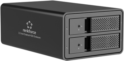 Renkforce RF-6647596 8.9 cm (3.5 Zoll) Festplattengehäuse 2 Bay 3.5 Zoll USB-A (USB 3.0) (RF-6647596) von Renkforce