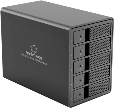 Renkforce RF-6647600 8.9 cm (3.5 Zoll) Festplattengehäuse 5 Bay 3.5 Zoll USB-A (USB 3.0) (RF-6647600) von Renkforce