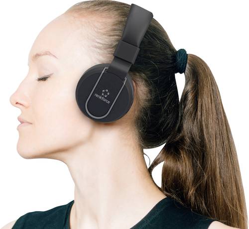 Renkforce RF-BTK-100 On Ear Headset Bluetooth®, kabelgebunden Schwarz, Grau Headset, Faltbar von Renkforce