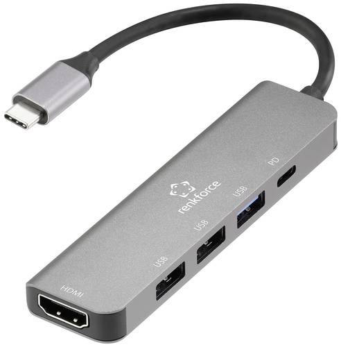 Renkforce RF-DKS-903 5-in-1 USB-C® Dockingstation Passend für Marke: Universal USB-C® Power Delivery von Renkforce