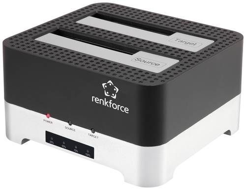 Renkforce RF-DOCKING-02 USB 3.2 Gen 1 (USB 3.0) SATA 6 Gb/s 2 Port Festplatten-Kopierstation 2.5 Zol von Renkforce