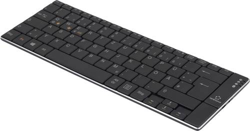 Renkforce RF-DS-SLIMBT Bluetooth® Tastatur Deutsch, QWERTZ Schwarz Wiederaufladbar von Renkforce